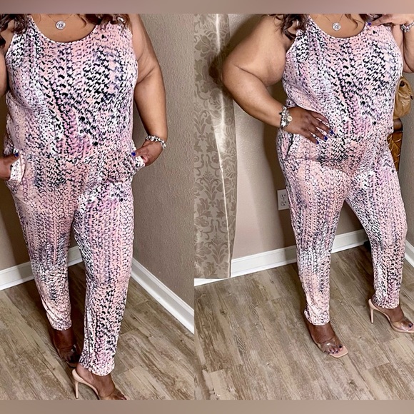 Peach Coral Jumpsuit - Picture 2 of 6